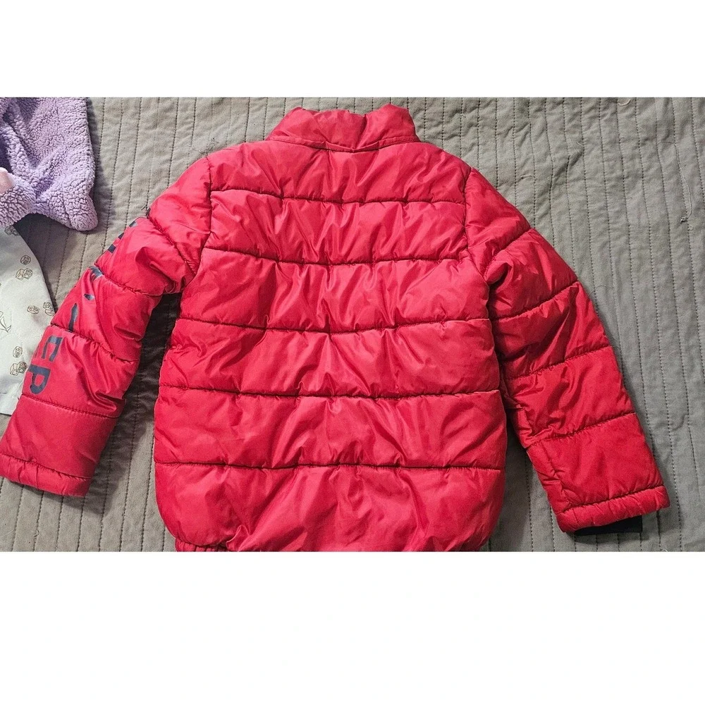 Tommy Hilfiger Kids Red Puffer Jacket Quilted Full Zip Coat Size 7